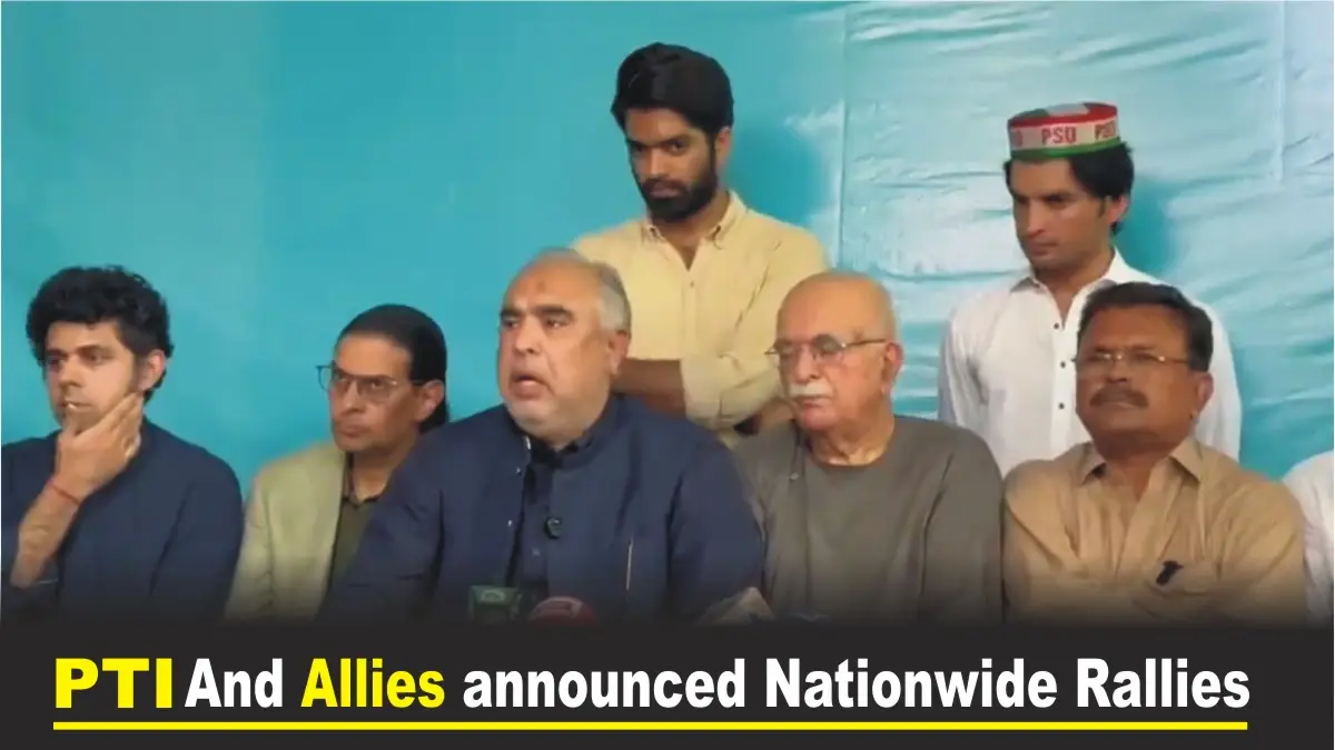 Mahmood Khan Achakzai, Salman Akram Raja, Asad Qaiser in a press conference today